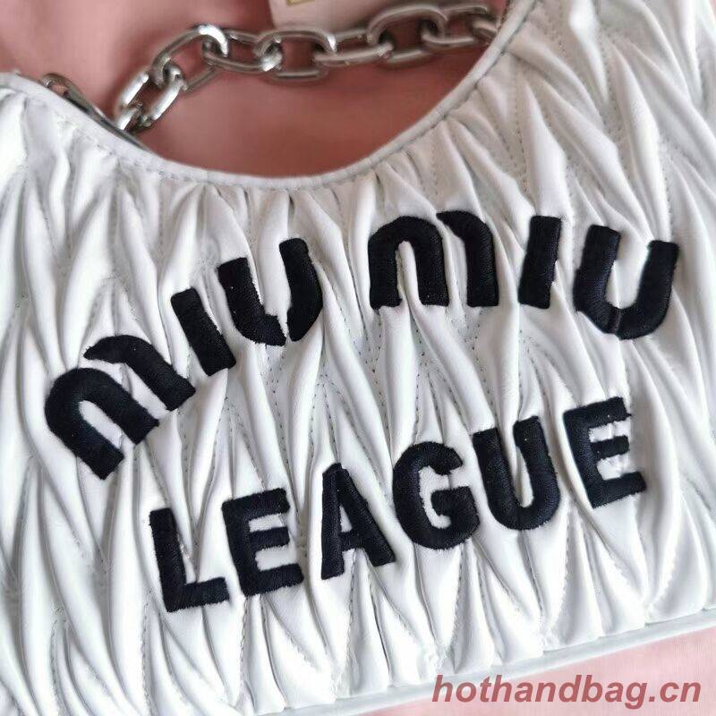 miu miu Matelasse Nappa Leather small Shoulder Bag 6HH212 white miu miu Matelasse Nappa Leather small Shoulder Bag 6HH212 white