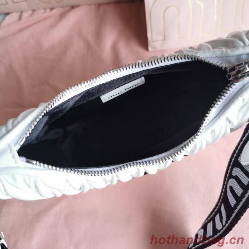 miu miu Matelasse Nappa Leather small Shoulder Bag 6HH212 white miu miu Matelasse Nappa Leather small Shoulder Bag 6HH212 white