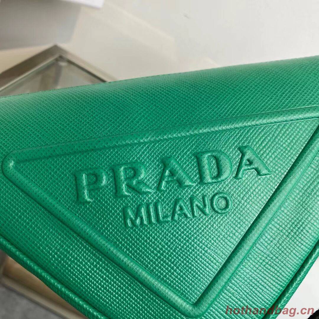 Prada Leather Triangle shoulder bag 2EV055 green Prada Leather Triangle shoulder bag 2EV055 green