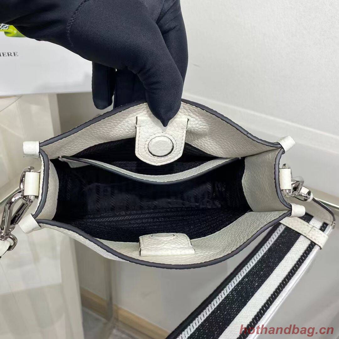 Prada Leather mini shoulder bag 1BH191 white Prada Leather mini shoulder bag 1BH191 white