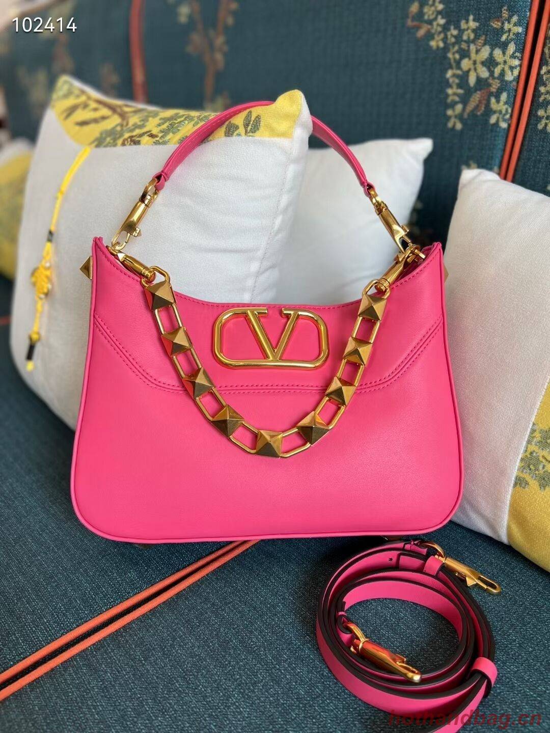 VALENTINO GARAVANI Loco Calf leather bag V2028 plum VALENTINO GARAVANI Loco Calf leather bag V2028 plum