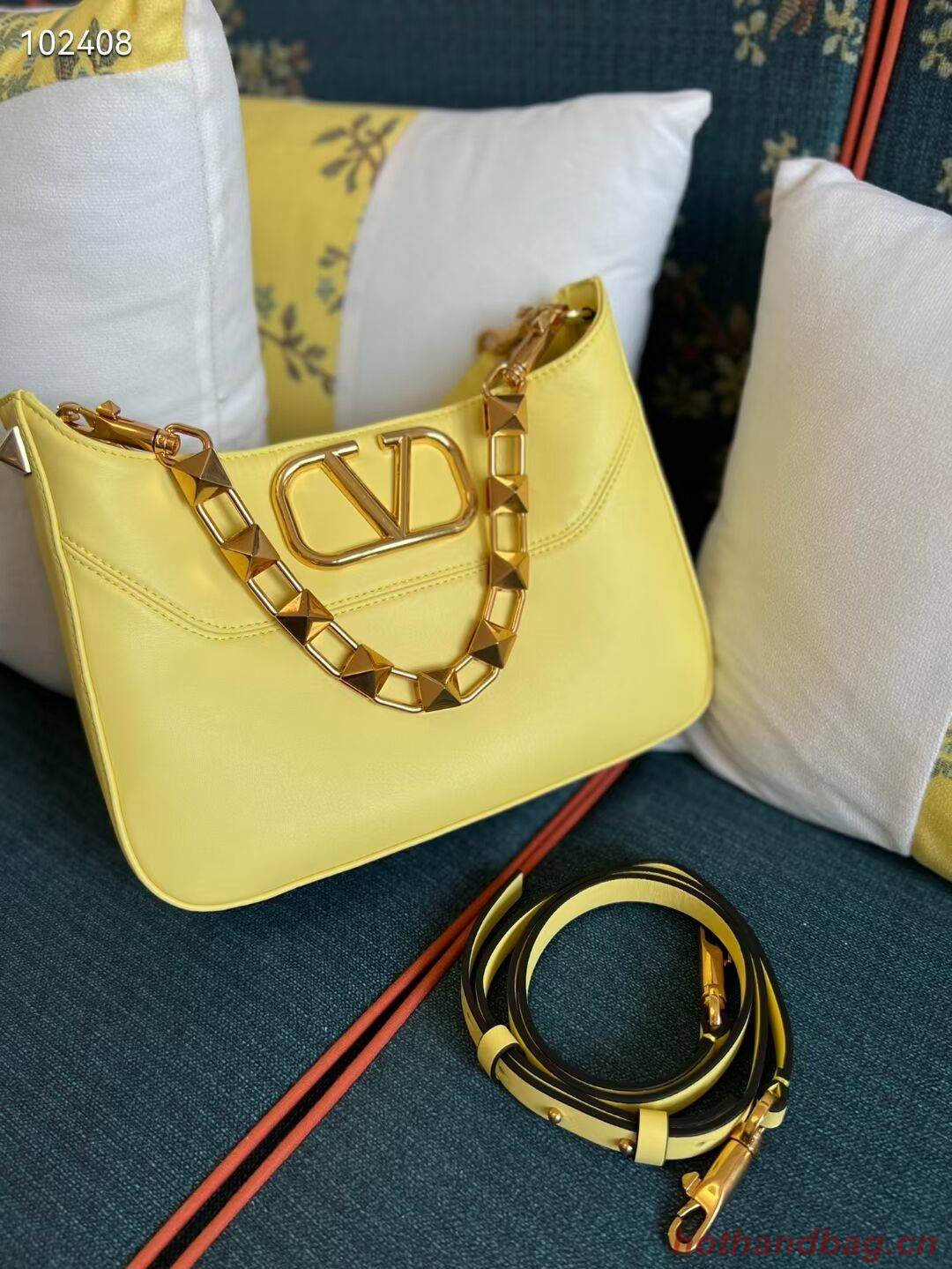 VALENTINO GARAVANI Loco Calf leather bag V2028 yellow VALENTINO GARAVANI Loco Calf leather bag V2028 yellow