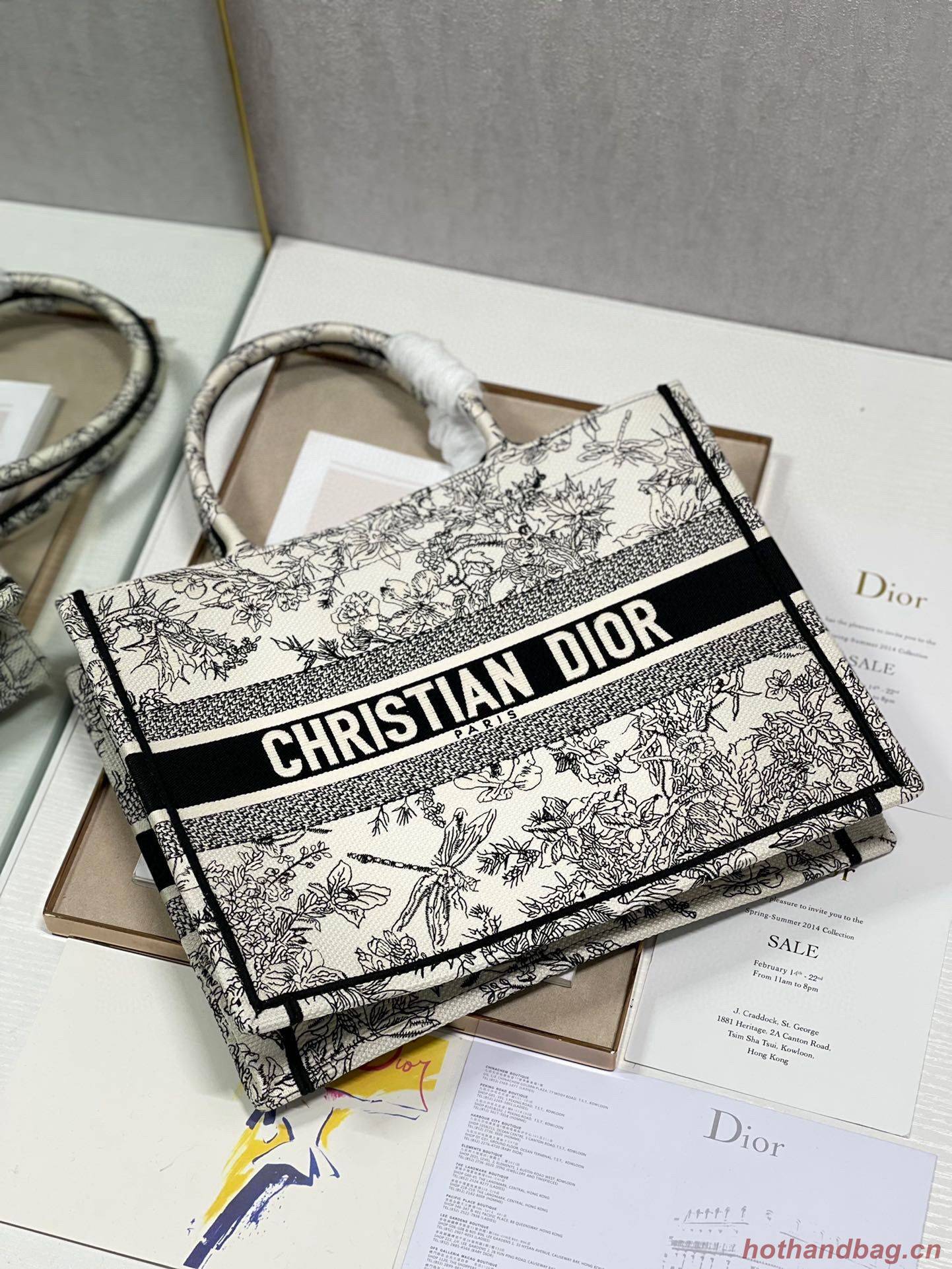 DIOR BOOK TOTE BAG DRAGONFLY DE JOUY M1286Z Black DIOR BOOK TOTE BAG DRAGONFLY DE JOUY M1286Z Black