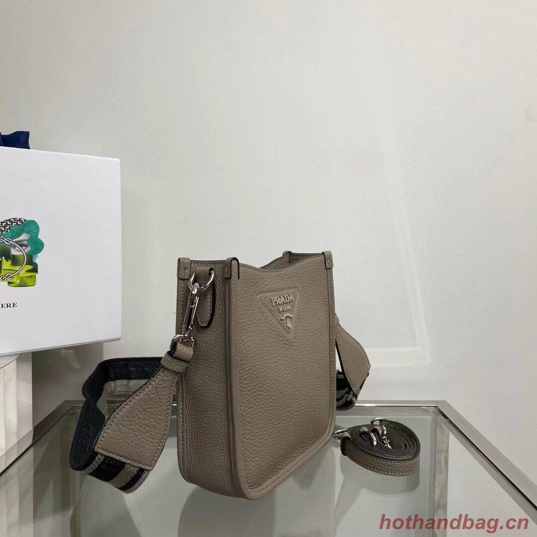 Prada Leather mini shoulder bag 1BH191 gray Prada Leather mini shoulder bag 1BH191 gray