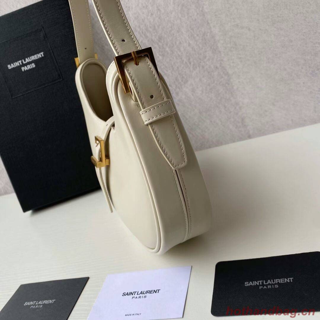 Yves Saint Laurent LE FERMOIR HOBO BAG IN SHINY LEATHER 6726152 BLANC VINTAGE Yves Saint Laurent LE FERMOIR HOBO BAG IN SHINY LEATHER 6726152 BLANC VINTAGE