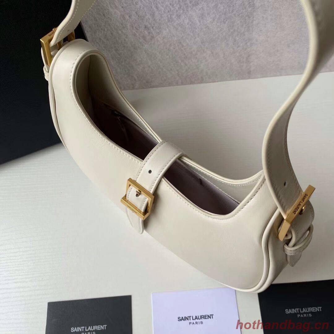 Yves Saint Laurent LE FERMOIR HOBO BAG IN SHINY LEATHER 6726152 BLANC VINTAGE Yves Saint Laurent LE FERMOIR HOBO BAG IN SHINY LEATHER 6726152 BLANC VINTAGE