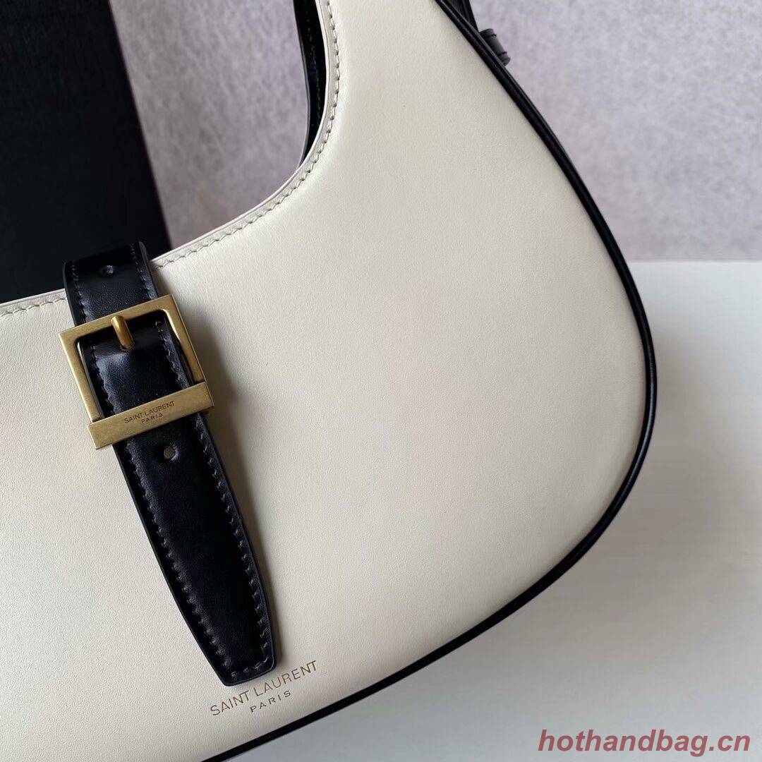 Yves Saint Laurent LE FERMOIR HOBO BAG IN SHINY LEATHER 6726152 BLANC VINTAGE&black Yves Saint Laurent LE FERMOIR HOBO BAG IN SHINY LEATHER 6726152 BLANC VINTAGE&black