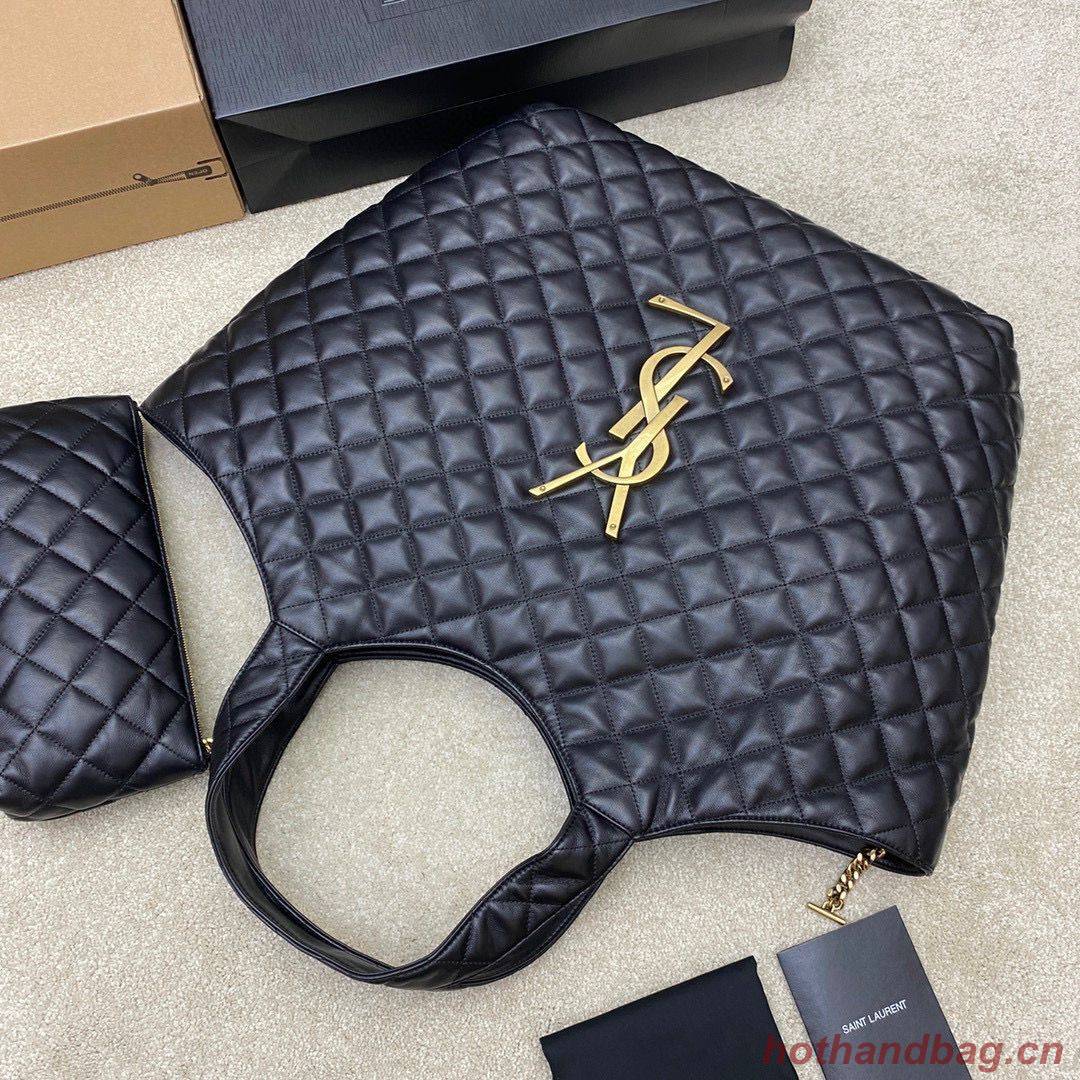 Yves Saint Laurent ICARE MAXI SHOPPING BAG IN QUILTED LAMBSKIN 698651 Black Yves Saint Laurent ICARE MAXI SHOPPING BAG IN QUILTED LAMBSKIN 698651 Black