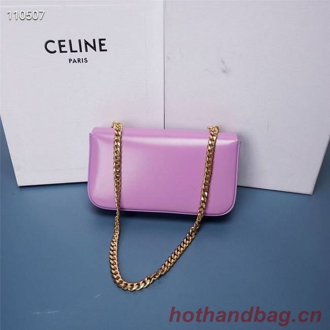 Celine CHAIN SHOULDER BAG TRIOMPHE IN SHINY CALFSKIN 199243 MAUVE