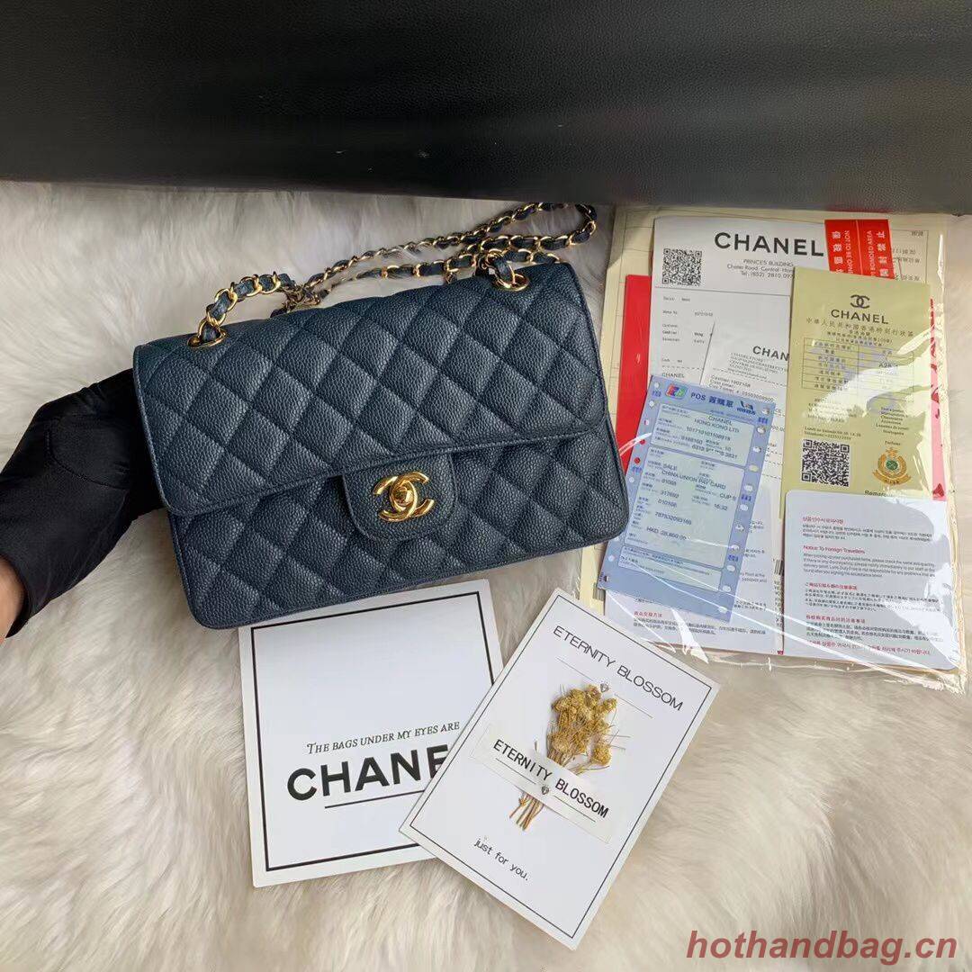 Chanel Flap Shoulder Bag Grained Caviar Leather A01113 Dark Blue Chanel Flap Shoulder Bag Grained Caviar Leather A01113 Dark Blue