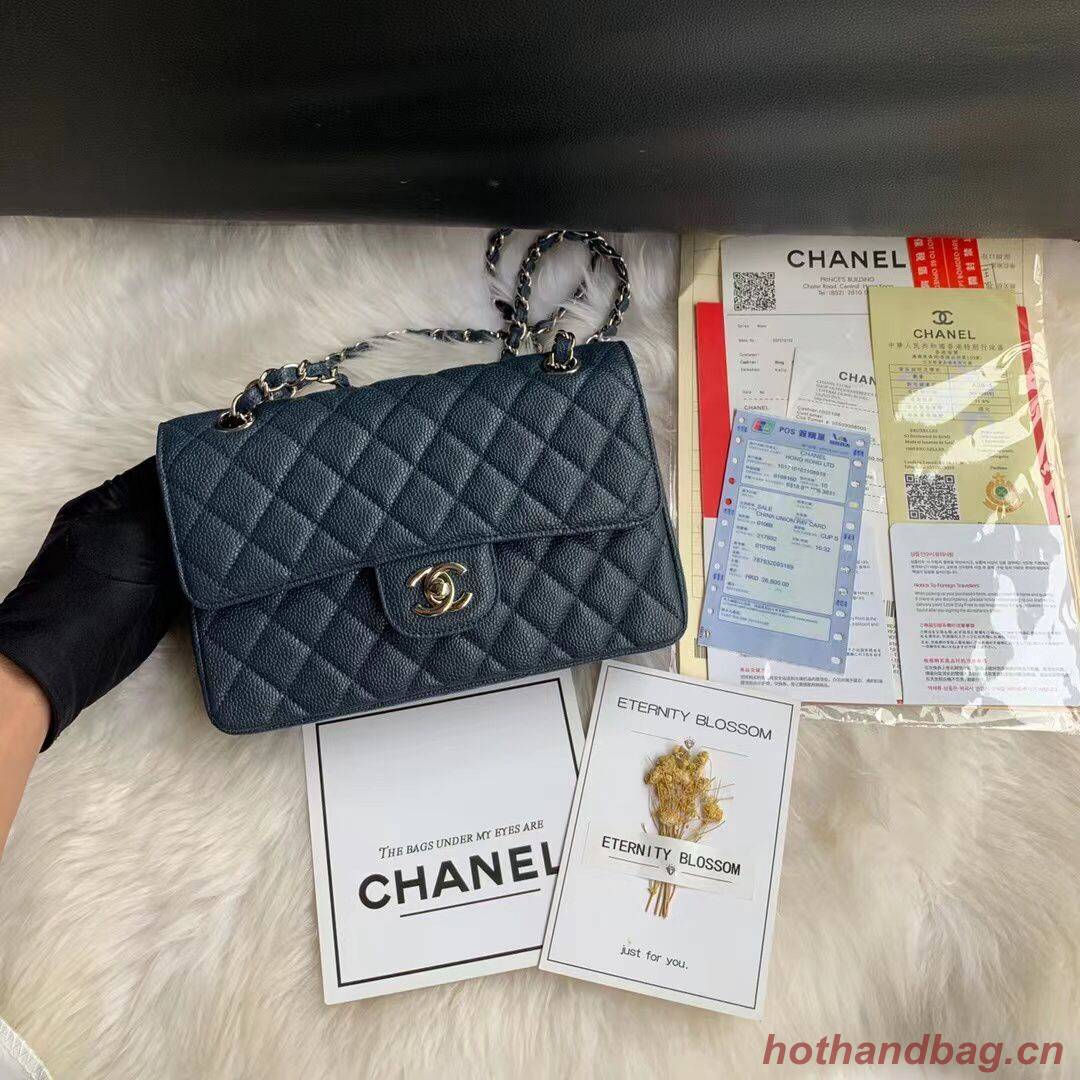Chanel Flap Shoulder Bag Grained Caviar Leather A01113 Dark Blue Chanel Flap Shoulder Bag Grained Caviar Leather A01113 Dark Blue