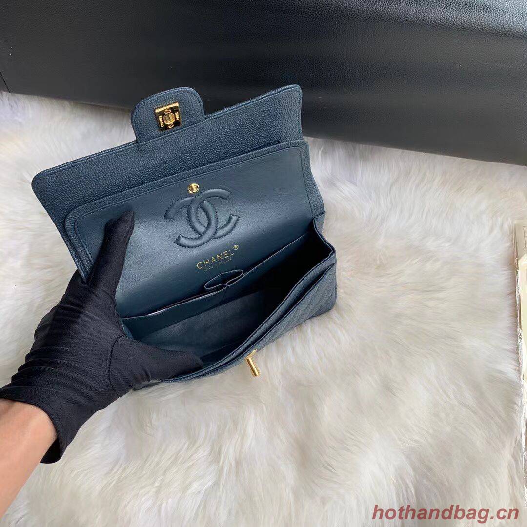Chanel Flap Shoulder Bag Grained Caviar Leather A01113 Dark Blue Chanel Flap Shoulder Bag Grained Caviar Leather A01113 Dark Blue