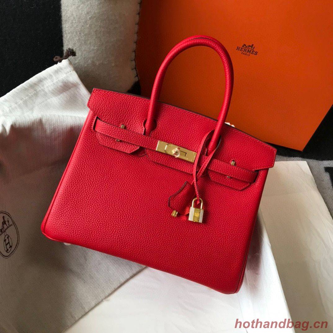 Hermes original Togo Leather HB25O Red Hermes original Togo Leather HB25O Red