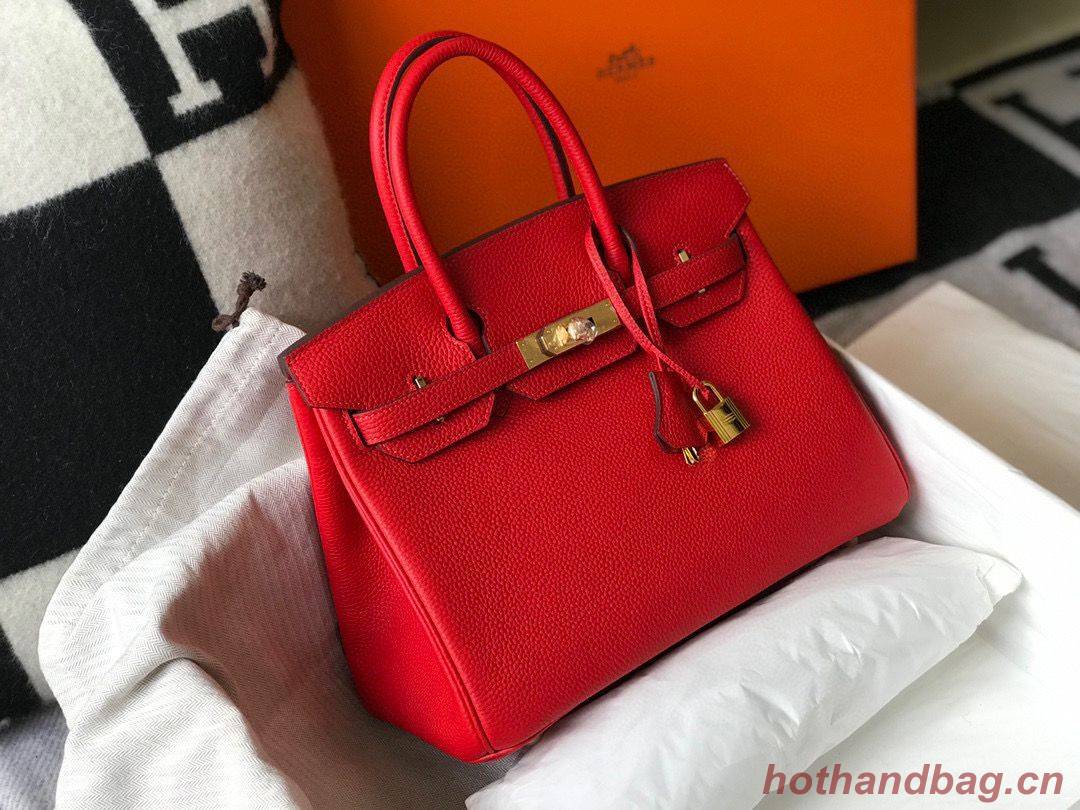 Hermes original Togo Leather HB25O Red Hermes original Togo Leather HB25O Red