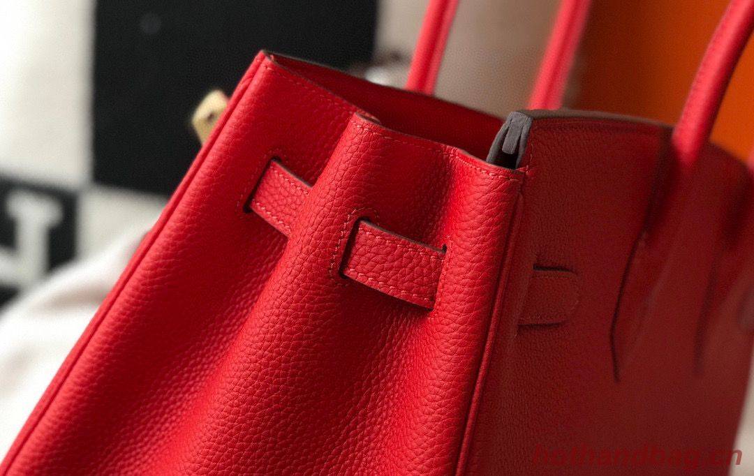 Hermes original Togo Leather HB25O Red Hermes original Togo Leather HB25O Red