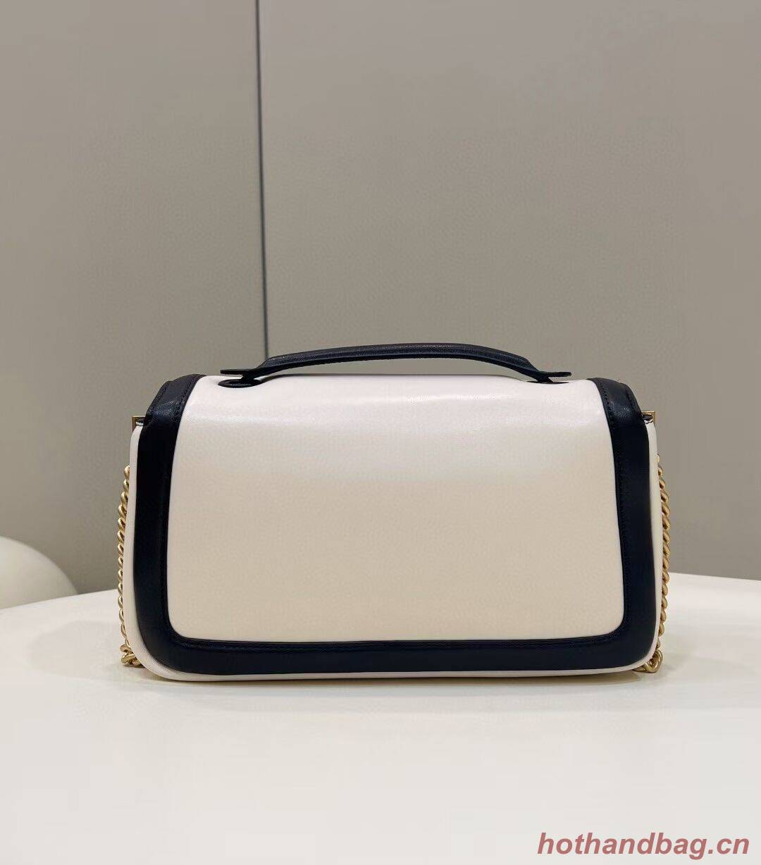 Fendi Baguette Sheepskin bag 8BR6550 Cream & black Fendi Baguette Sheepskin bag 8BR6550 Cream & black