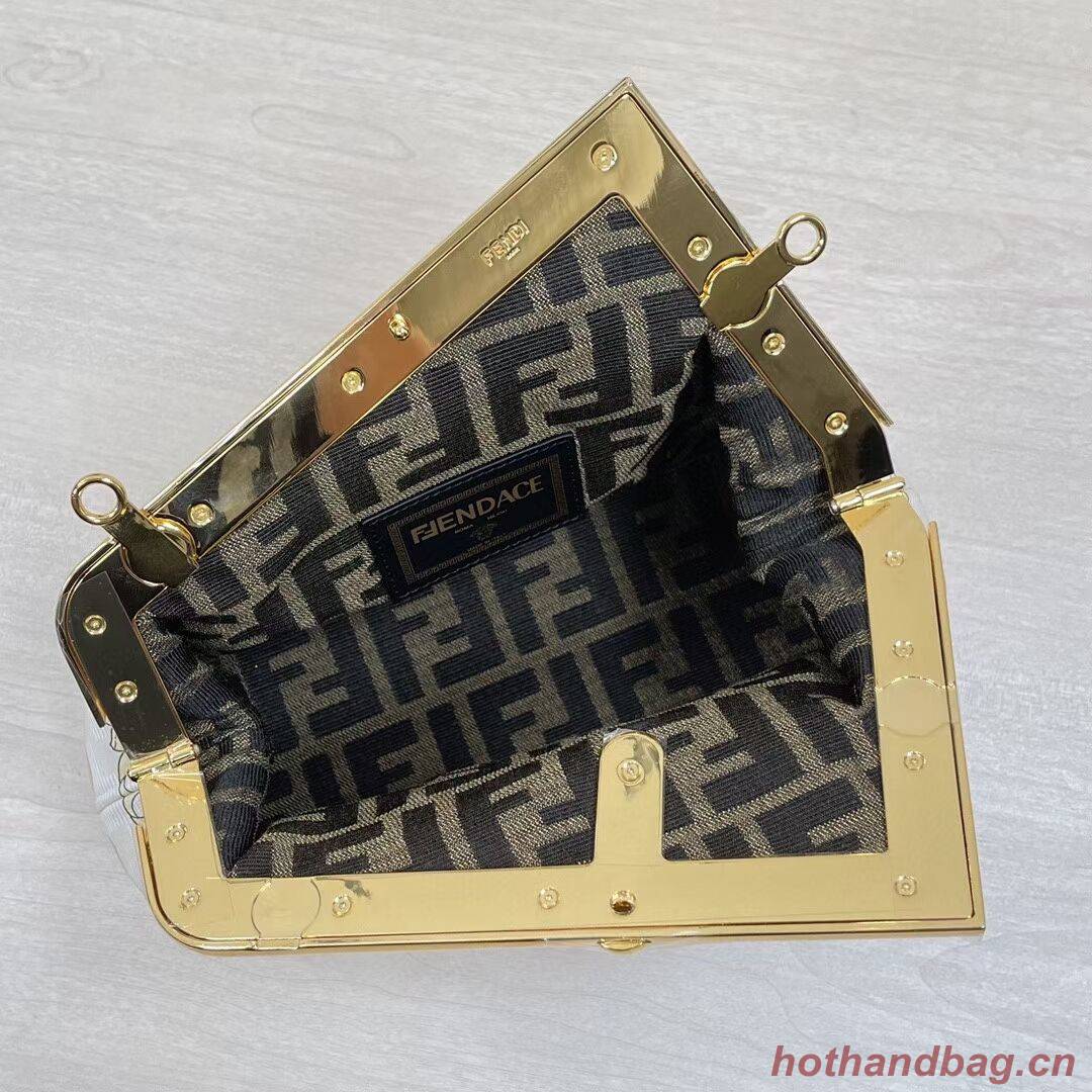 Fendi First Small Fendace White printed silk bag 8BP129 Fendi First Small Fendace White printed silk bag 8BP129