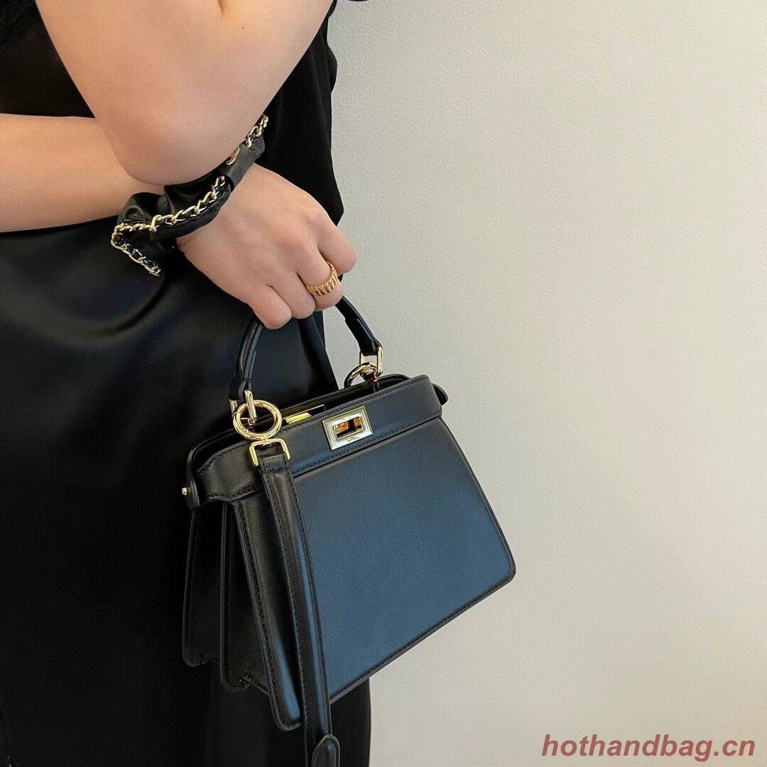 Fendi Peekaboo ISeeU mini leather bag 8BR3118 black Fendi Peekaboo ISeeU mini leather bag 8BR3118 black