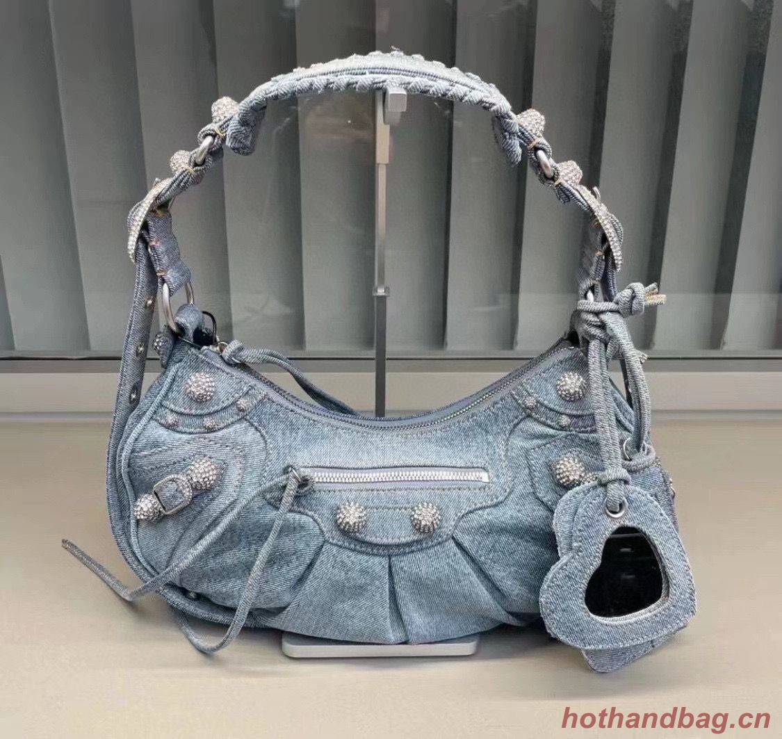 Balenciaga WOMENS LE CAGOLE MEDIUM SHOULDER BAG 27541 Denim Balenciaga WOMENS LE CAGOLE MEDIUM SHOULDER BAG 27541 Denim