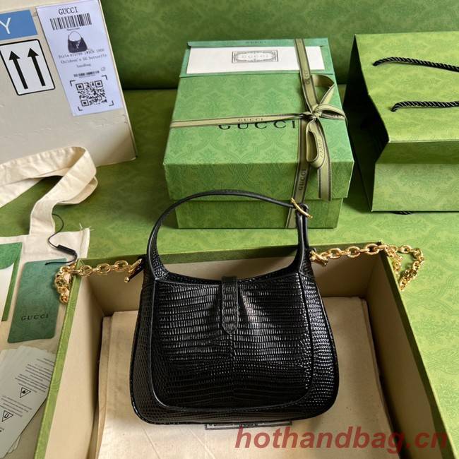 Gucci Jackie 1961 lizard mini bag 675799 black