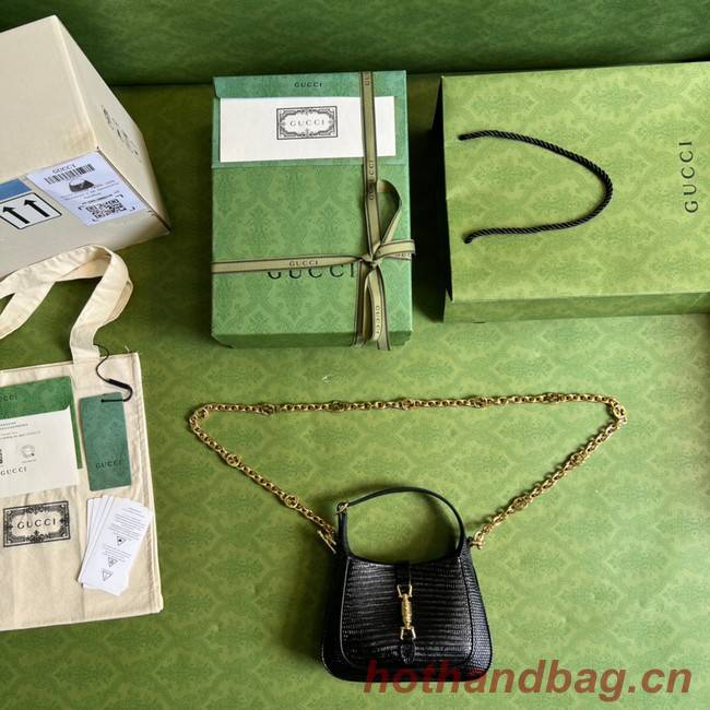 Gucci Jackie 1961 lizard mini bag 675799 black