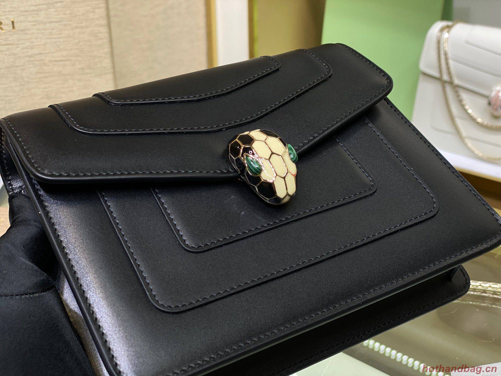 BVLGARI mini Serpenti Forever Shoulder Bag Calfskin Leather 35107 Black BVLGARI mini Serpenti Forever Shoulder Bag Calfskin Leather 35107 Black