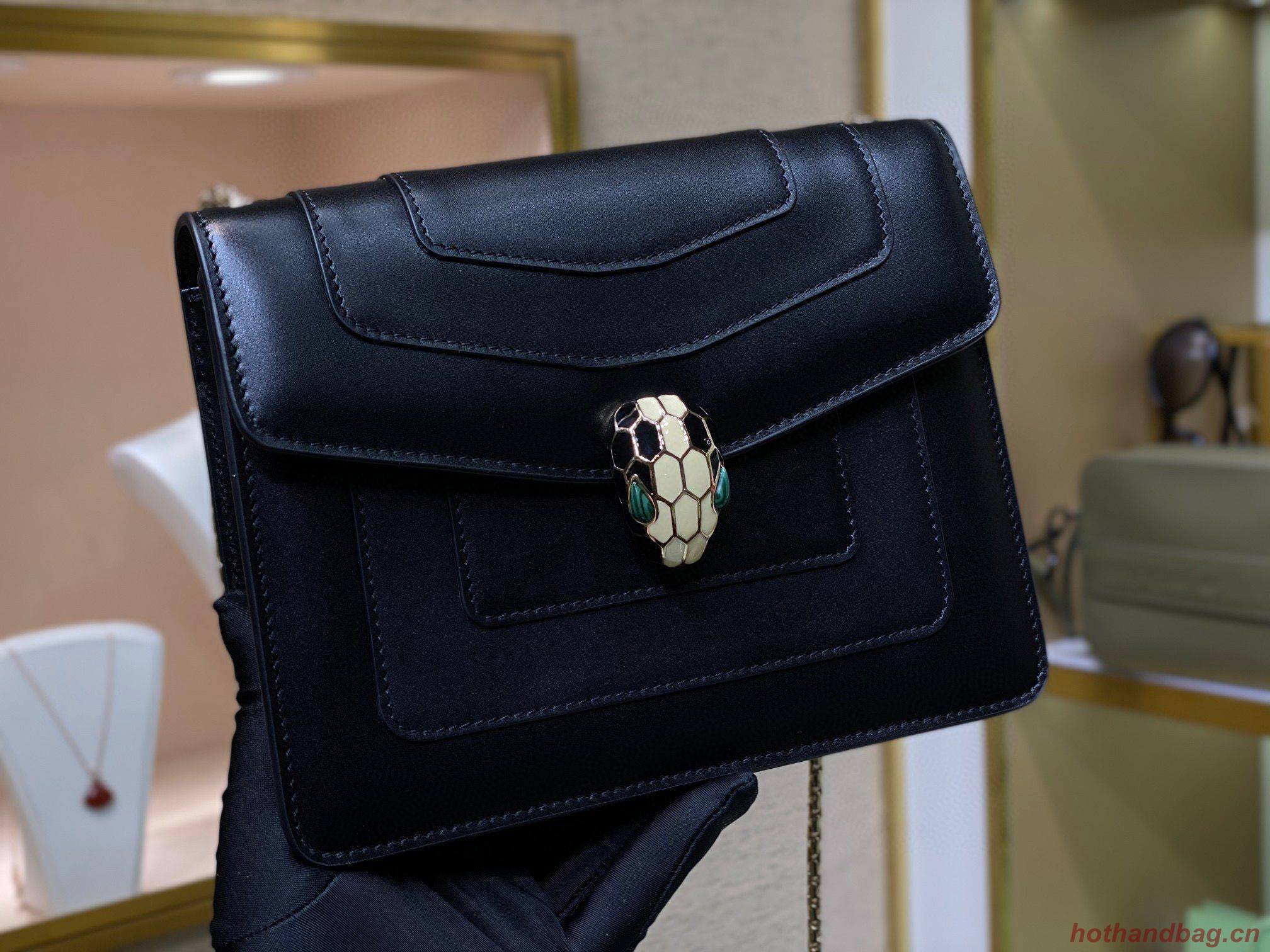 BVLGARI mini Serpenti Forever Shoulder Bag Calfskin Leather 35107 Black BVLGARI mini Serpenti Forever Shoulder Bag Calfskin Leather 35107 Black