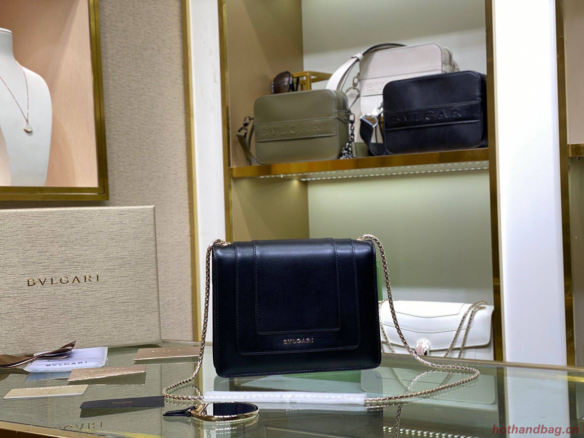 BVLGARI mini Serpenti Forever Shoulder Bag Calfskin Leather 35107 Black BVLGARI mini Serpenti Forever Shoulder Bag Calfskin Leather 35107 Black