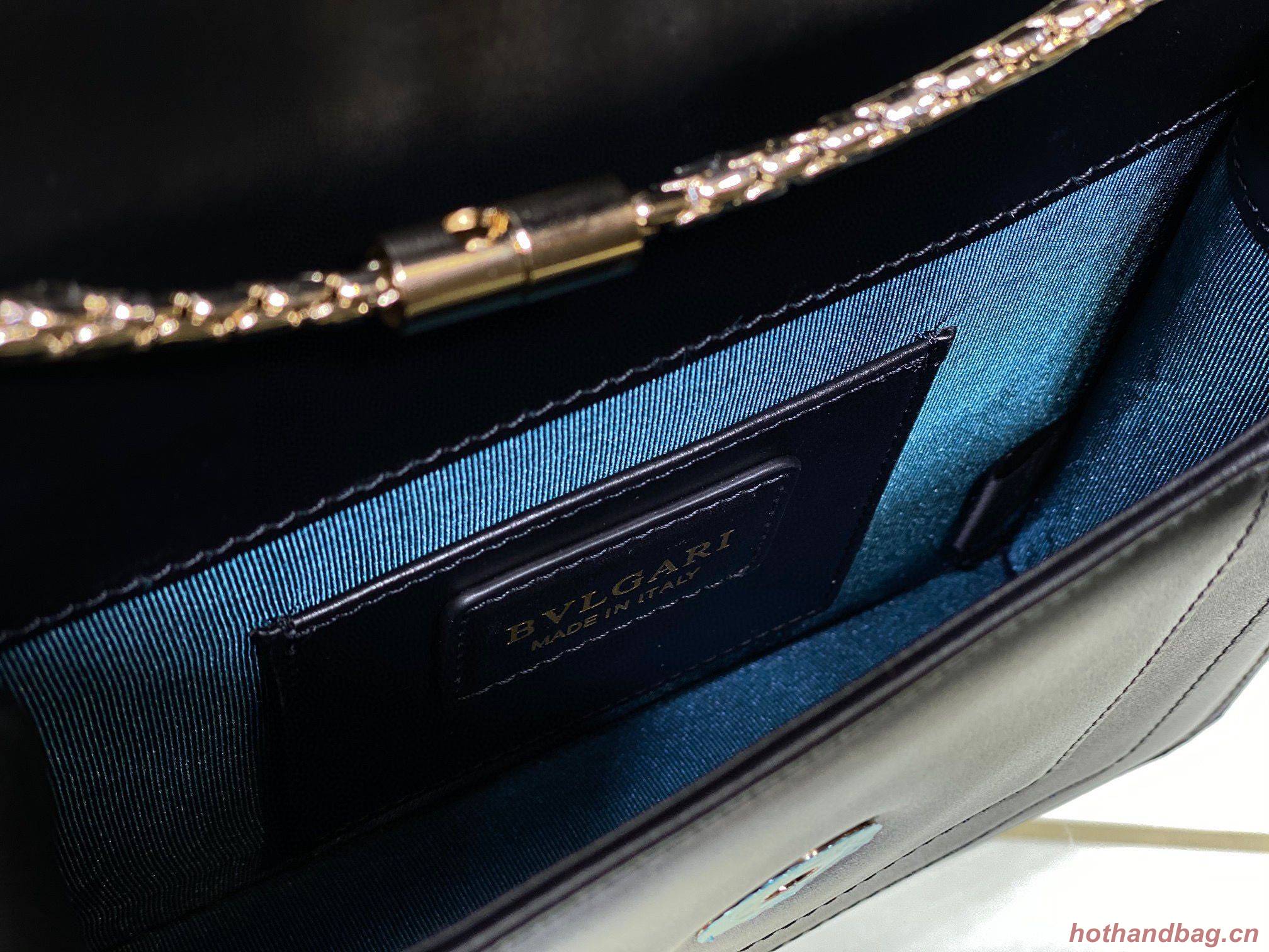 BVLGARI mini Serpenti Forever Shoulder Bag Calfskin Leather 35107 Black BVLGARI mini Serpenti Forever Shoulder Bag Calfskin Leather 35107 Black