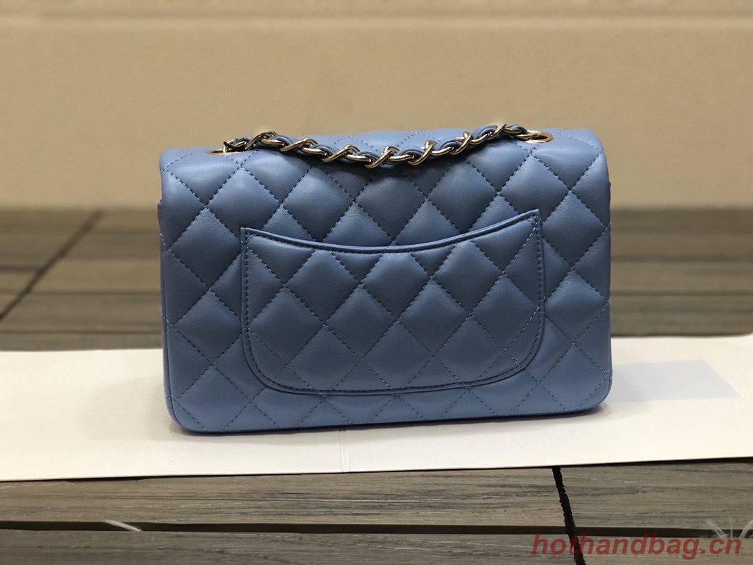 Chanel Classic mini Flap Original Sheepskin Leather Bag 1116 Blue Chanel Classic mini Flap Original Sheepskin Leather Bag 1116 Blue