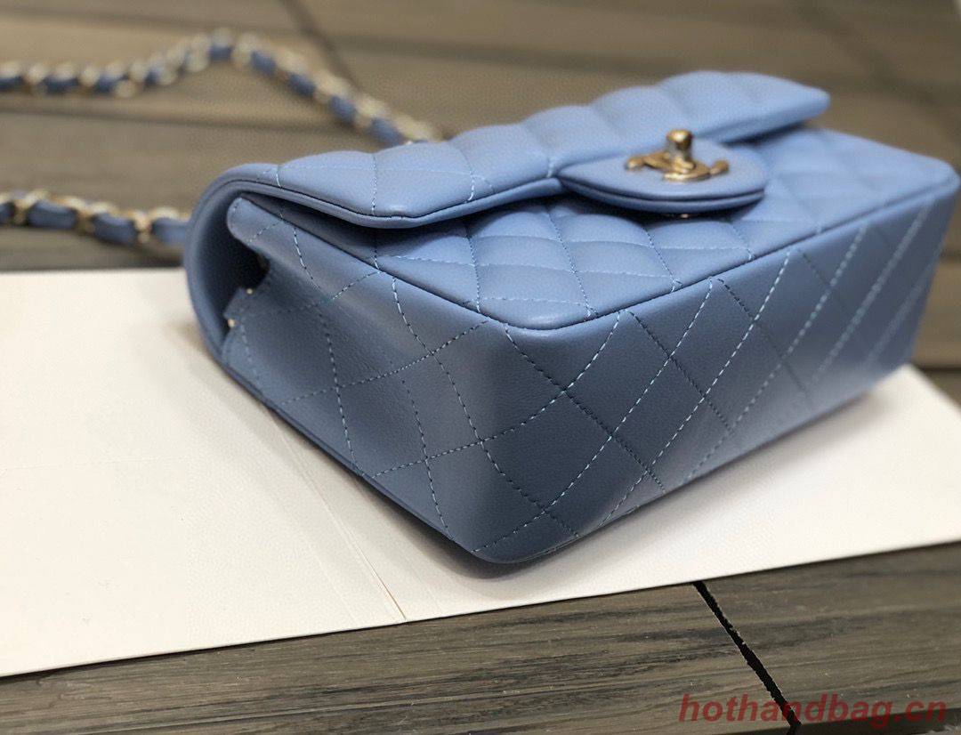Chanel Classic mini Flap Original Sheepskin Leather Bag 1116 Blue Chanel Classic mini Flap Original Sheepskin Leather Bag 1116 Blue