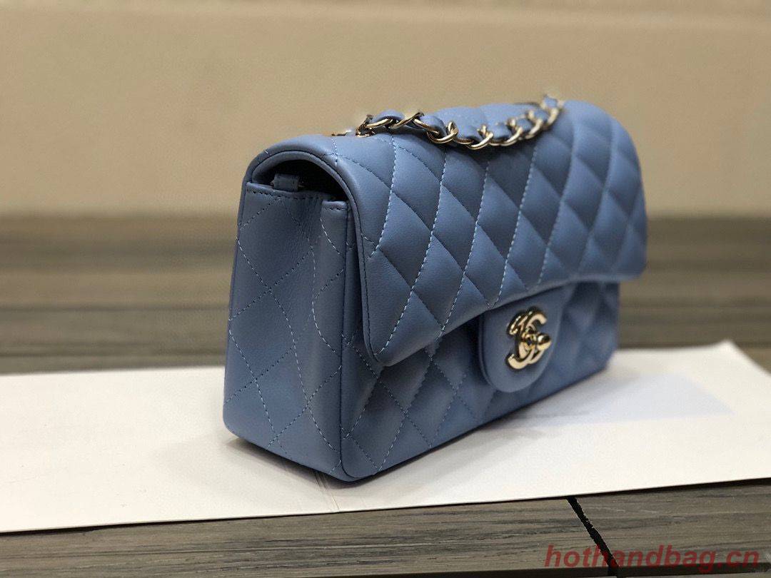 Chanel Classic mini Flap Original Sheepskin Leather Bag 1116 Blue Chanel Classic mini Flap Original Sheepskin Leather Bag 1116 Blue
