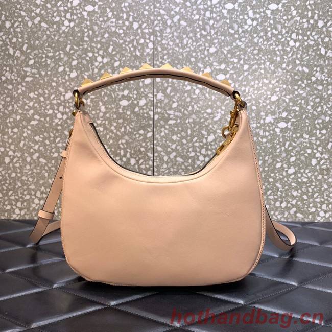 VALENTINO GARAVANI STUD SIGN Calf Leather Hobo bag 1W2B0K69 pink