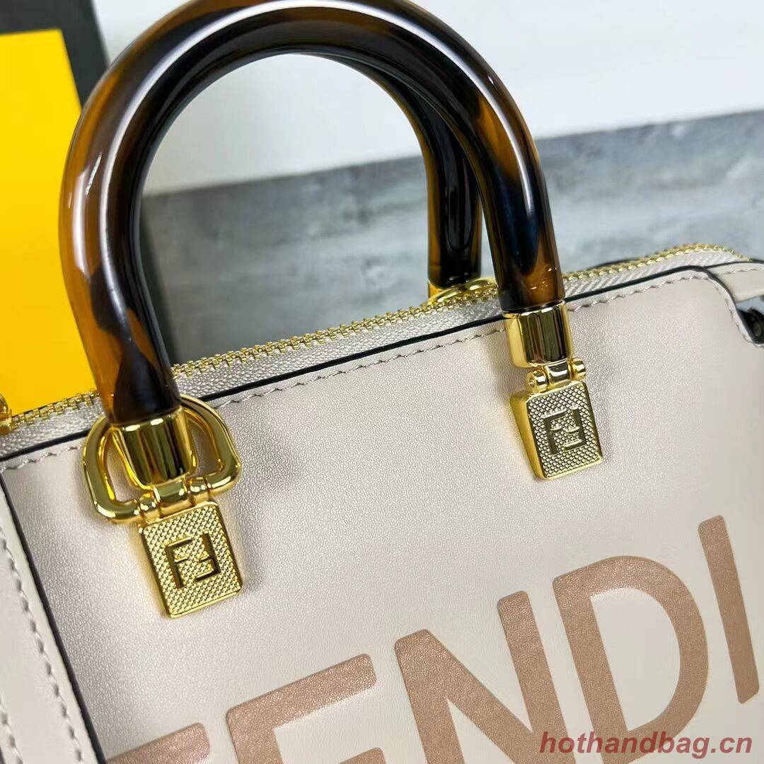 Fendi By The Way Mini Small leather Boston bag 8BS067A dove gray Fendi By The Way Mini Small leather Boston bag 8BS067A dove gray