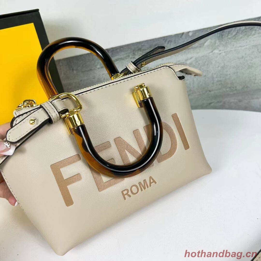 Fendi By The Way Mini Small leather Boston bag 8BS067A dove gray Fendi By The Way Mini Small leather Boston bag 8BS067A dove gray