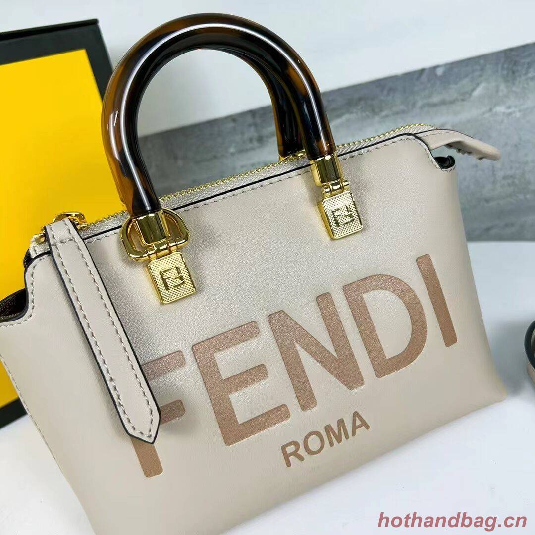 Fendi By The Way Mini Small leather Boston bag 8BS067A dove gray Fendi By The Way Mini Small leather Boston bag 8BS067A dove gray