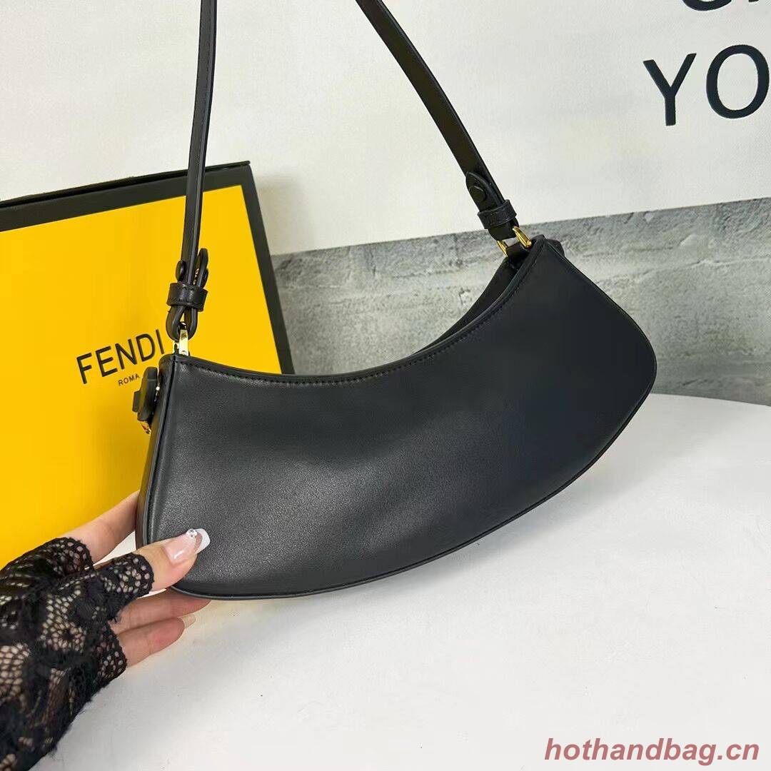 Fendi O Lock Swing Mint green leather pouch 8BS068A black Fendi O Lock Swing Mint green leather pouch 8BS068A black