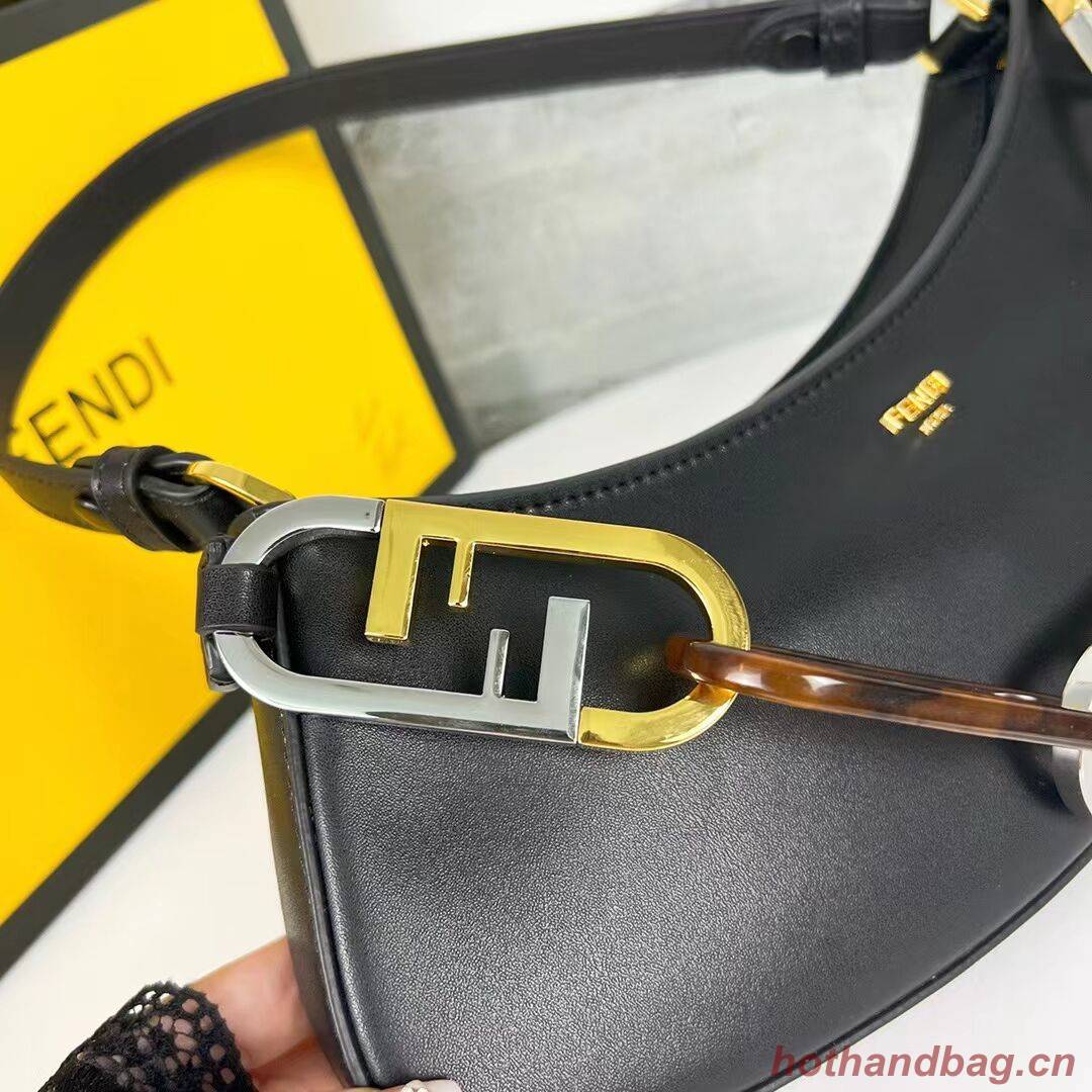 Fendi O Lock Swing Mint green leather pouch 8BS068A black Fendi O Lock Swing Mint green leather pouch 8BS068A black