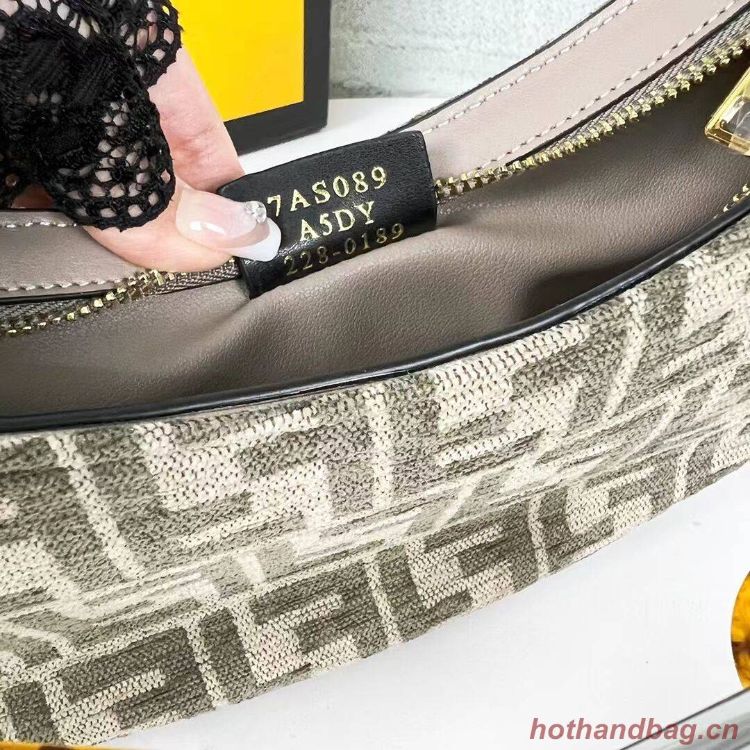 Fendi O Lock Swing Mint green leather pouch 8BS068A gray Fendi O Lock Swing Mint green leather pouch 8BS068A gray