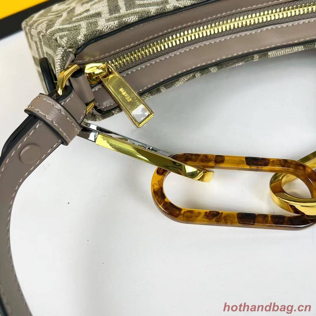 Fendi O Lock Swing Mint green leather pouch 8BS068A gray Fendi O Lock Swing Mint green leather pouch 8BS068A gray