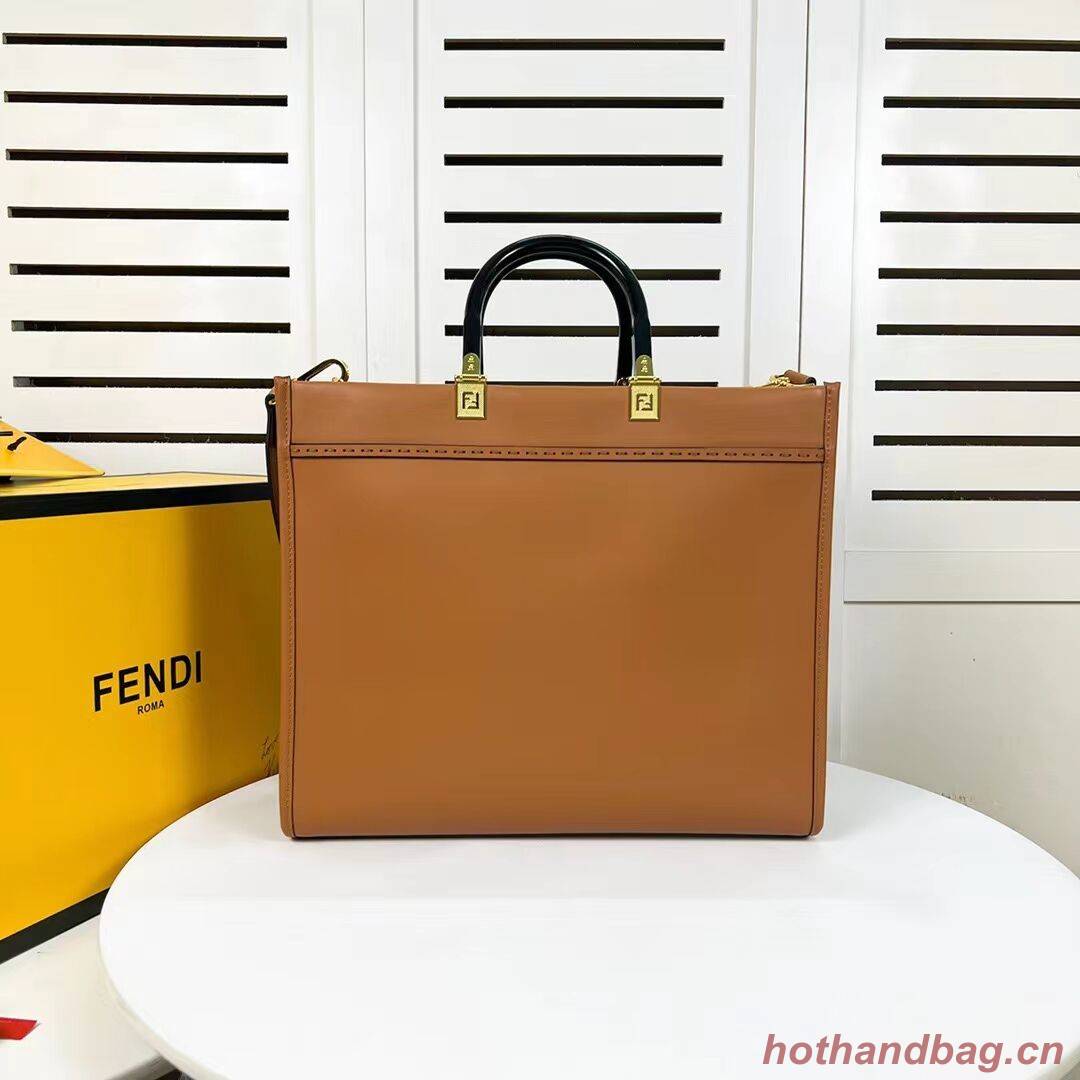 Fendi Sunshine Medium Fendace Printed leather Logo shopper 8BH386A brown Fendi Sunshine Medium Fendace Printed leather Logo shopper 8BH386A brown