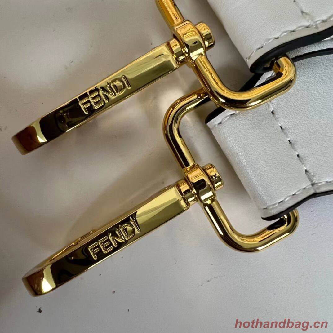 Fendi Sunshine Medium Fendace Printed white leather shopper 8BH386A Fendi Sunshine Medium Fendace Printed white leather shopper 8BH386A