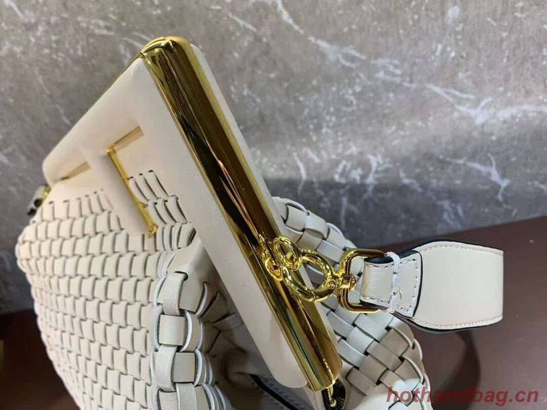 FENDI FIRST MEDIUM Mint leather interlace bag 8BP127AB cream FENDI FIRST MEDIUM Mint leather interlace bag 8BP127AB cream