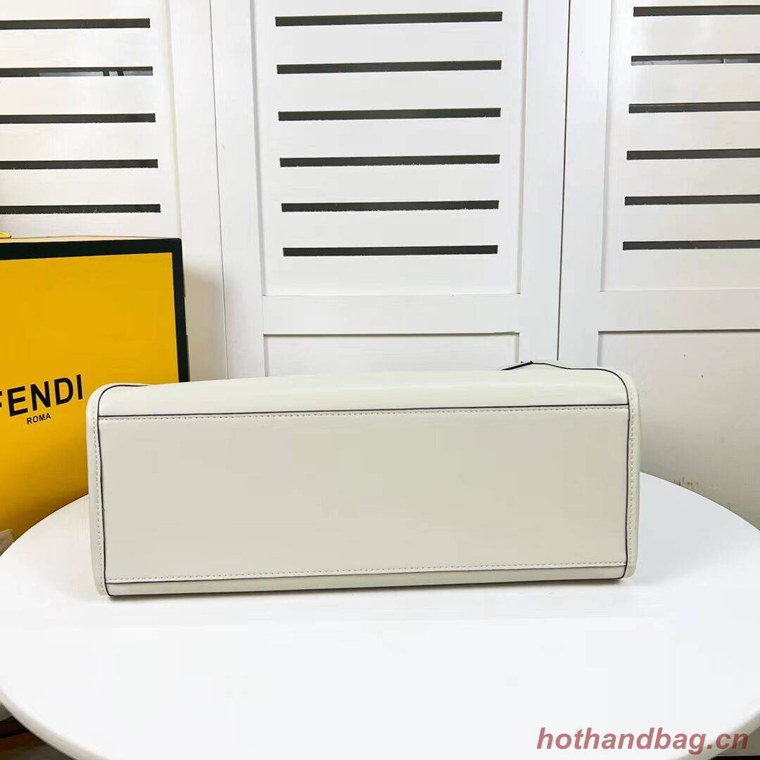 Fendi Sunshine Medium Fendace Printedleather Logo shopper F0873 white Fendi Sunshine Medium Fendace Printedleather Logo shopper F0873 white