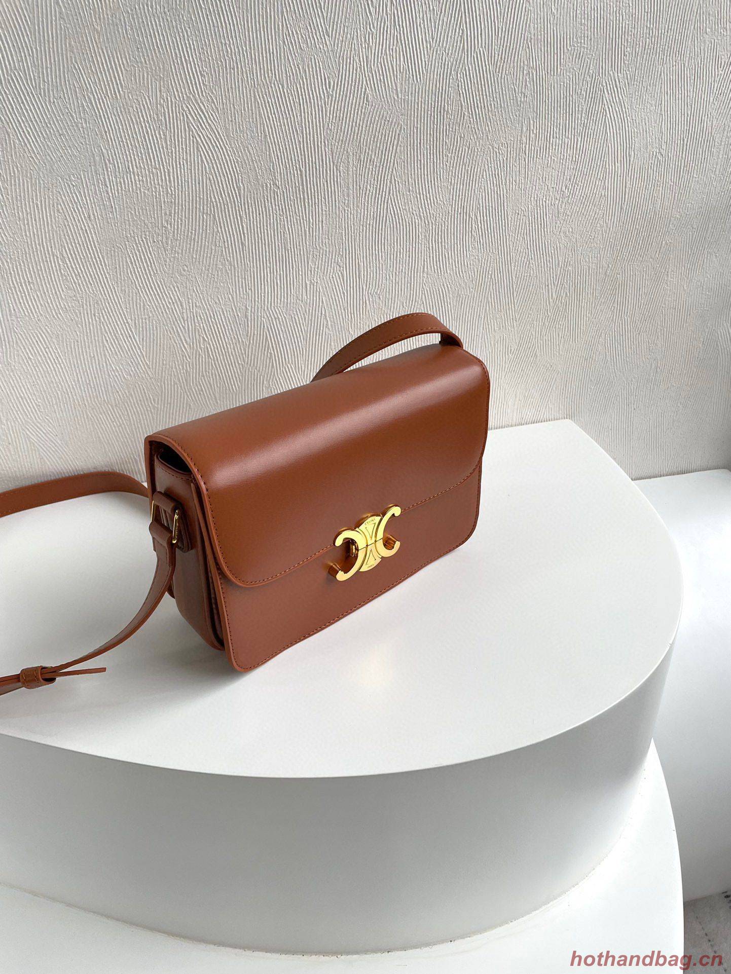 Celine TEEN TRIOMPHE BAG CALFSKIN MINERAL C8006 Brown Celine TEEN TRIOMPHE BAG CALFSKIN MINERAL C8006 Brown