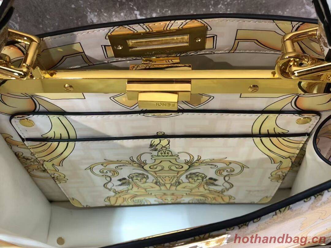Fendi Peekaboo printed silk bag bag F1951 Beige