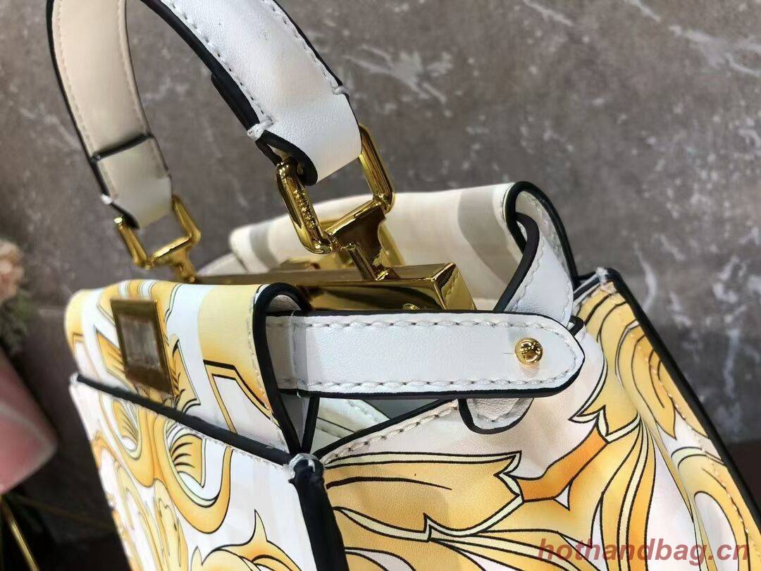 Fendi mini Peekaboo printed silk bag bag F1952 Beige Fendi mini Peekaboo printed silk bag bag F1952 Beige