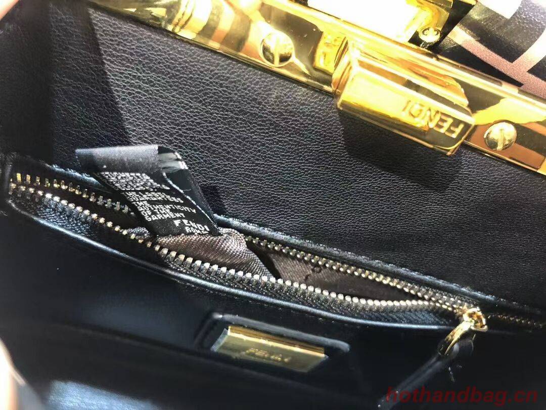 Fendi mini Peekaboo printed silk bag bag F1952 brown Fendi mini Peekaboo printed silk bag bag F1952 brown