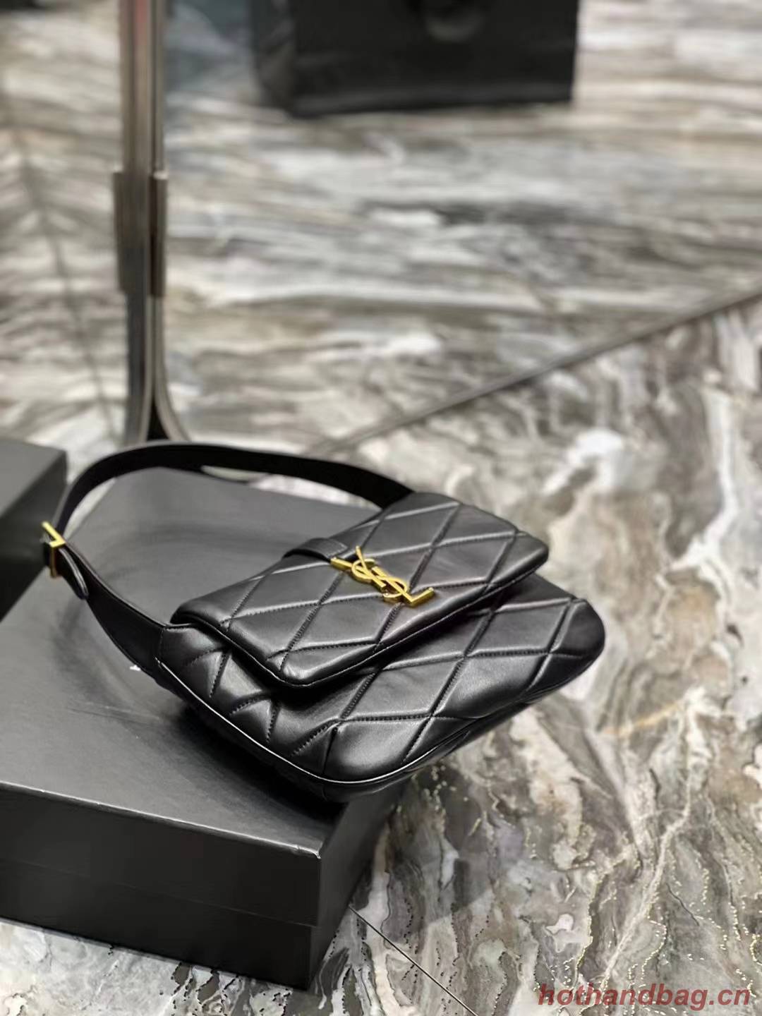 SAINT LAURENT LE 57 HOBO BAG IN QUILTED LAMBSKIN 698567 black SAINT LAURENT LE 57 HOBO BAG IN QUILTED LAMBSKIN 698567 black