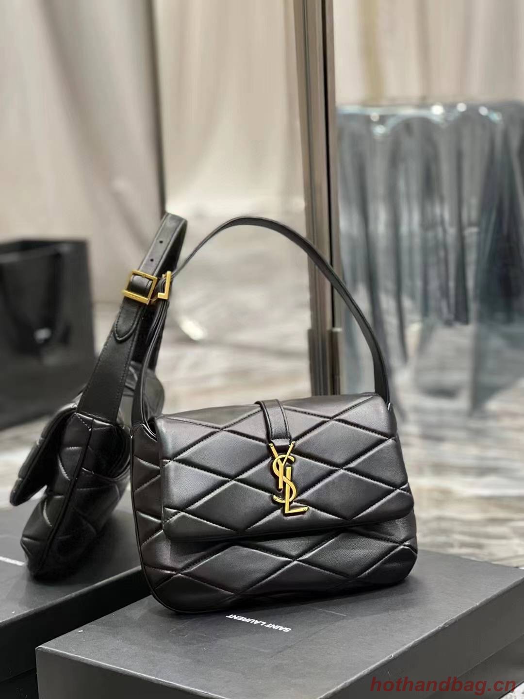 SAINT LAURENT LE 57 HOBO BAG IN QUILTED LAMBSKIN 698567 black SAINT LAURENT LE 57 HOBO BAG IN QUILTED LAMBSKIN 698567 black